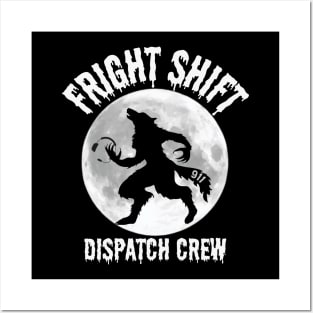 Halloween Dispatcher Night Shift Fright Night Police 911 Posters and Art